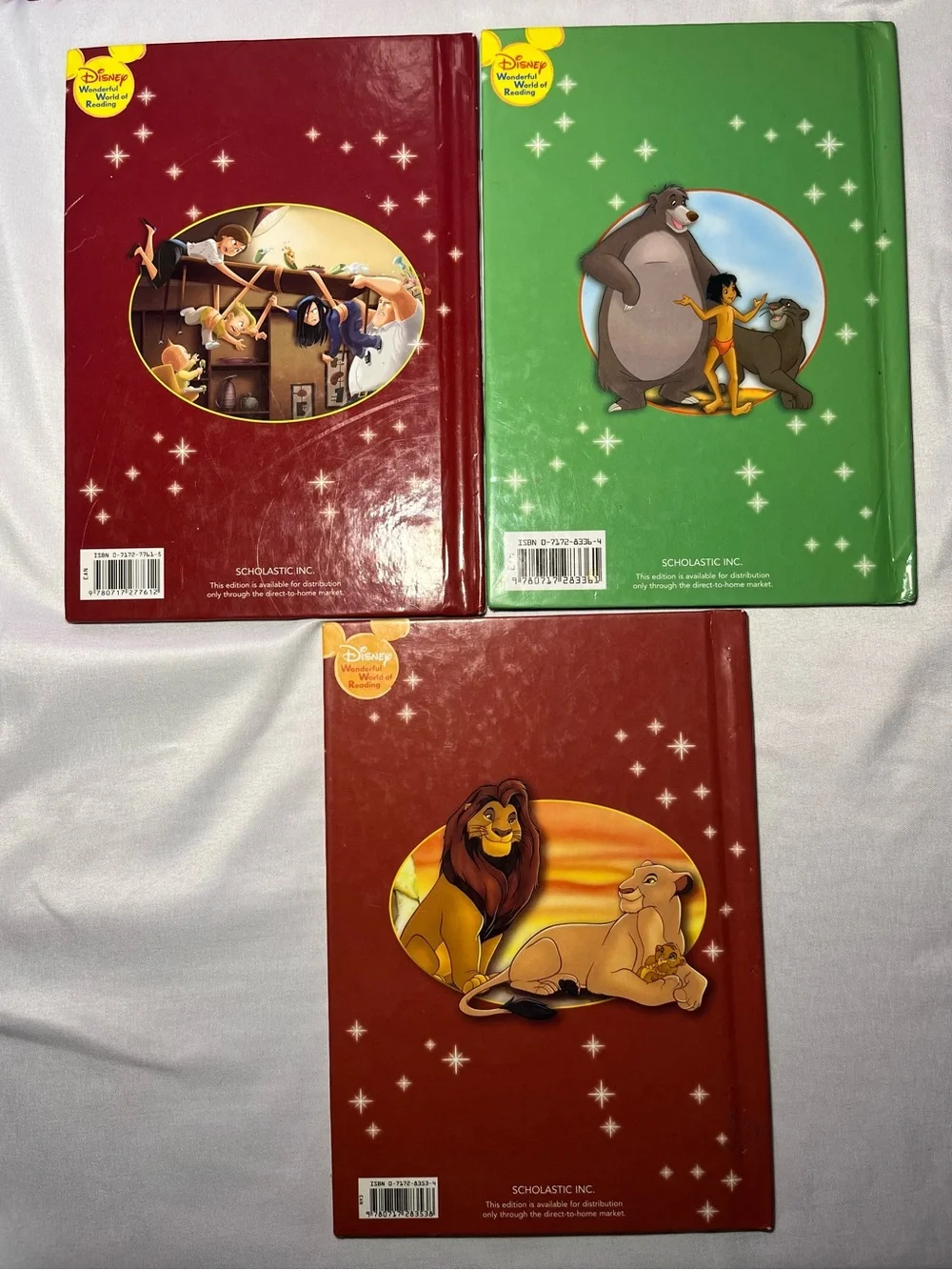 3 Vintage Disney Wonderful World of Reading Books Lot 2006 Lion King Incredibles